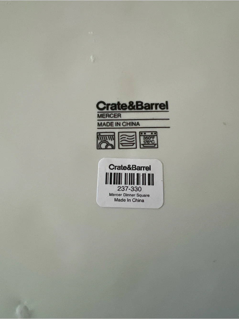 4 Crate & Barrel Dinner Plates Mercer White 10” Square Hammered Textured New